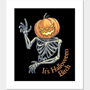 Pumpkin Head Skeleton Posters and Art